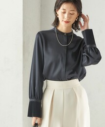 〈手洗い可能〉プリーツ 袖 デザイン ブラウス