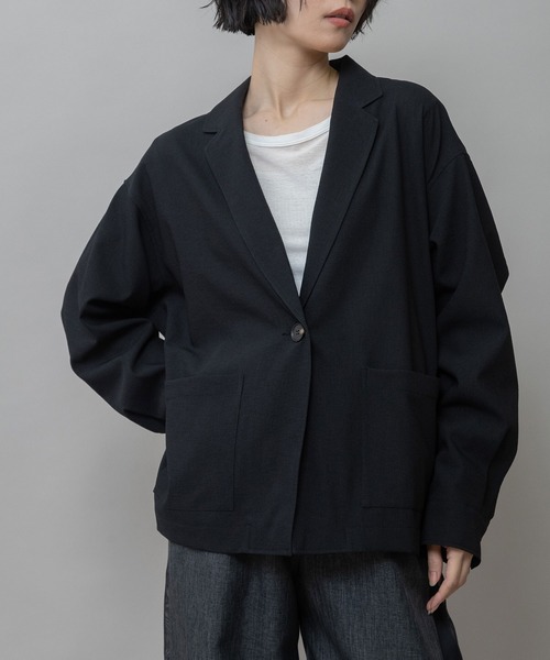 Munich(ミューニック)の「【UVカット】【防シワ】【ウォッシャブル】ストレッチサップジャケット(テーラードジャケット・レディース・モカ/グレー/ブラック・FREE)」の2枚目の写真