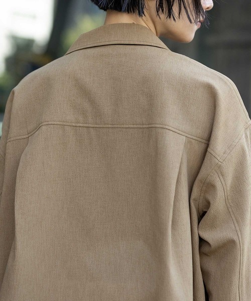 Munich（ミューニック）の「【UVカット】【防シワ】【ウォッシャブル】ストレッチサップジャケット（テーラードジャケット・レディース・モカ/グレー・FREE）」の13枚目の写真