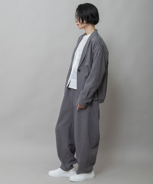 Munich（ミューニック）の「【UVカット】【防シワ】【ウォッシャブル】ストレッチサップジャケット（テーラードジャケット・レディース・モカ/グレー・FREE）」の19枚目の写真