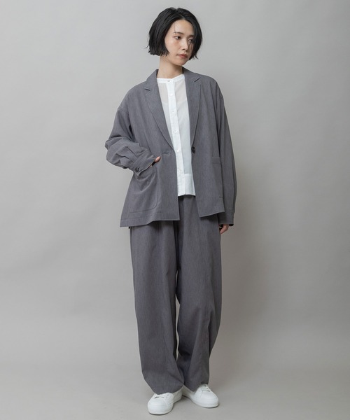 Munich（ミューニック）の「【UVカット】【防シワ】【ウォッシャブル】ストレッチサップジャケット（テーラードジャケット・レディース・モカ/グレー・FREE）」の20枚目の写真