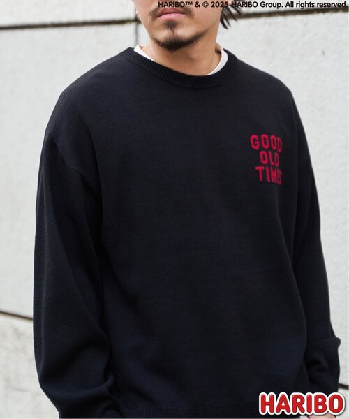 VENCEEXCHANGE（ヴァンスエクスチェンジ）の「HARIBO Retro クルーネックニット（ニット/セーター・メンズ・ブラック/オフホワイト・M/L）」の2枚目の写真