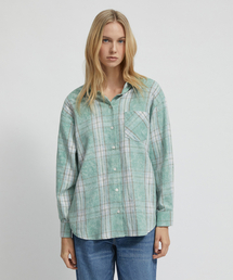 OVER-FIT TARTAN CHECK POCKET SHIRT_GREEN
