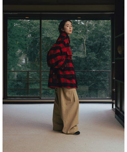 ANGLAN（アングラン）の「Herringbone Fatigue Balloon Pants - Beige（その他パンツ・メンズ・その他・FREE）」の5枚目の写真