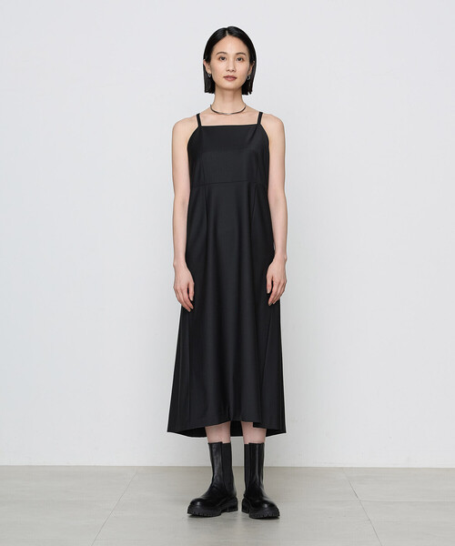 COMME CA(コムサ)の「〔 TALLサイズ 〕【ブライトリーセットアップ/セットアップ対応】ストレッチトロ ワンピース(ワンピース・レディース・ブラック・13号)」の3枚目の写真