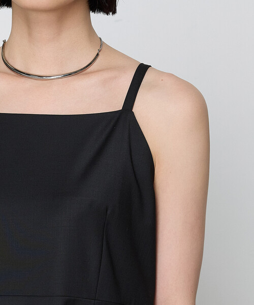 COMME CA(コムサ)の「〔 TALLサイズ 〕【ブライトリーセットアップ/セットアップ対応】ストレッチトロ ワンピース(ワンピース・レディース・ブラック・13号)」の7枚目の写真