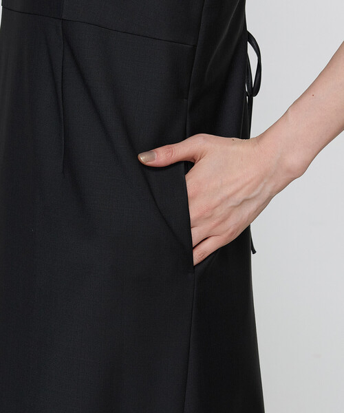 COMME CA(コムサ)の「〔 TALLサイズ 〕【ブライトリーセットアップ/セットアップ対応】ストレッチトロ ワンピース(ワンピース・レディース・ブラック・13号)」の8枚目の写真