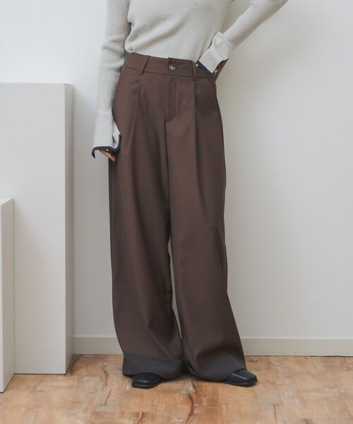 kivi（キヴィ）の「ロールアップタックパンツ（その他パンツ・レディース・ダークブルー/ブラウン・LARGE/MEDIUM）」の3枚目の写真