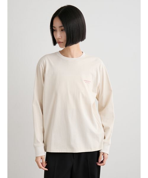 MIESROHE(ミースロエ)の「グラフィックロングスリーブT(Tシャツ/カットソー・レディース・グレー/ベージュ/ホワイト・F)」の3枚目の写真