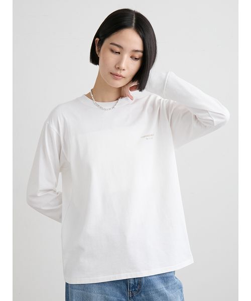MIESROHE(ミースロエ)の「グラフィックロングスリーブT(Tシャツ/カットソー・レディース・グレー/ベージュ/ホワイト・F)」の1枚目の写真