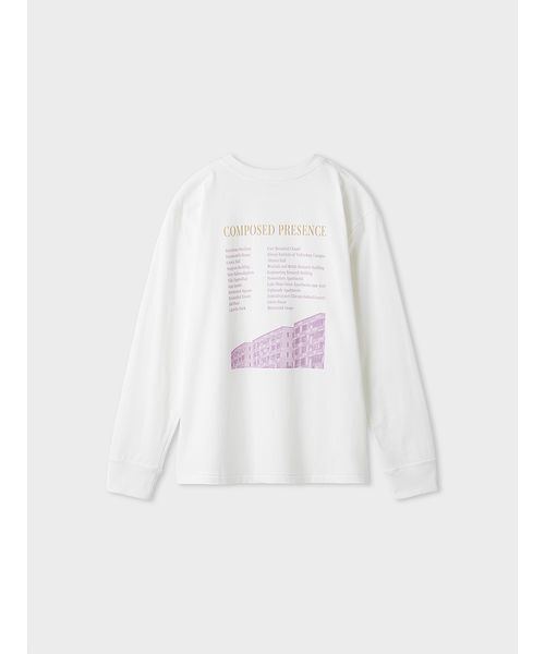 MIESROHE(ミースロエ)の「グラフィックロングスリーブT(Tシャツ/カットソー・レディース・グレー/ベージュ/ホワイト・F)」の6枚目の写真