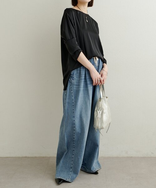 Omekashi（オメカシ）の「デニムイージーパンツ（デニムパンツ・レディース・ブルー/ネイビー・38/36）」の10枚目の写真