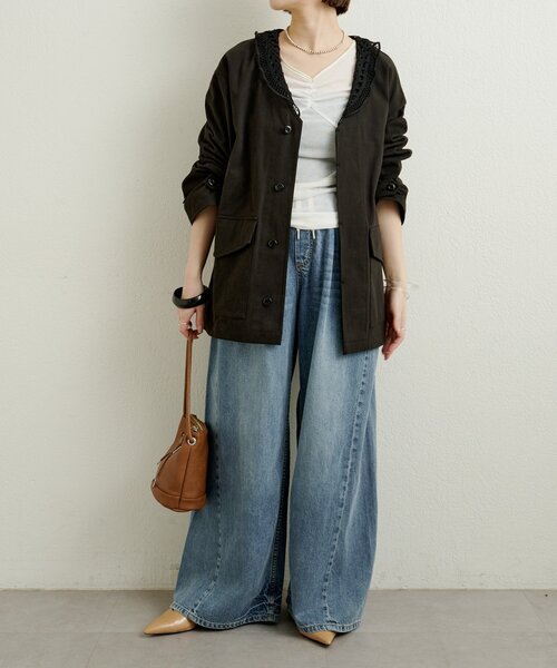 Omekashi（オメカシ）の「デニムイージーパンツ（デニムパンツ・レディース・ブルー/ネイビー・38/36）」の11枚目の写真