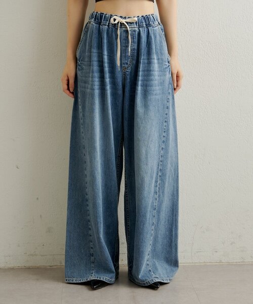 Omekashi（オメカシ）の「デニムイージーパンツ（デニムパンツ・レディース・ブルー/ネイビー・38/36）」の15枚目の写真