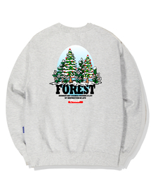 SNOWY FOREST グラフィック クルーネック - ホワイト