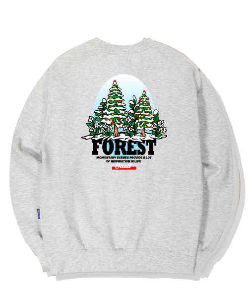 SNOWY FOREST グラフィック クルーネック - ホワイト