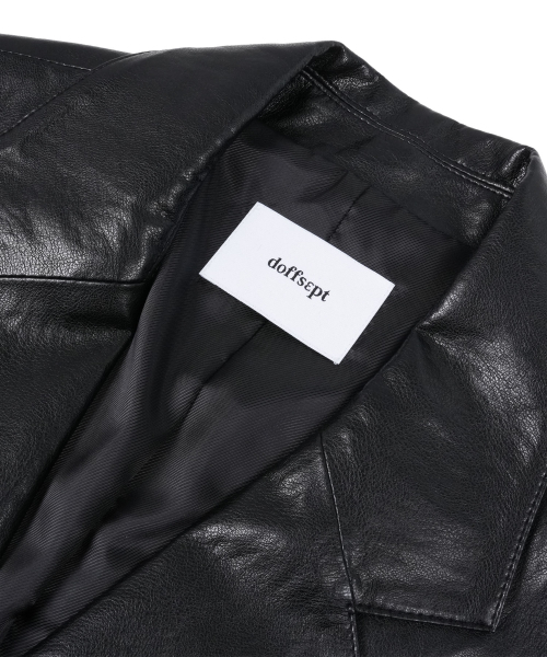 DOFFSEPT（ドフセプト）の「Vegan Leather Classic Single Blazer in Black（ライダースジャケット・レディース・その他・FREE）」の4枚目の写真
