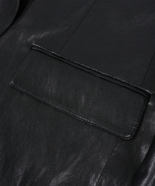 DOFFSEPT（ドフセプト）の「Vegan Leather Classic Single Blazer in Black（ライダースジャケット・レディース・その他・FREE）」の6枚目の写真