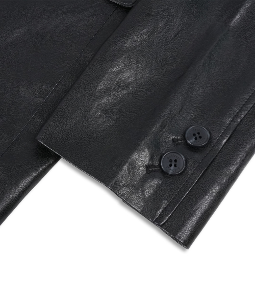 DOFFSEPT（ドフセプト）の「Vegan Leather Classic Single Blazer in Black（ライダースジャケット・レディース・その他・FREE）」の7枚目の写真