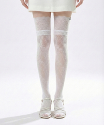 ROMANTIC TIGER（ロマンチックタイガー）の「Romantic Lace Knee-high stockings (White)（タイツ/ストッキング）」