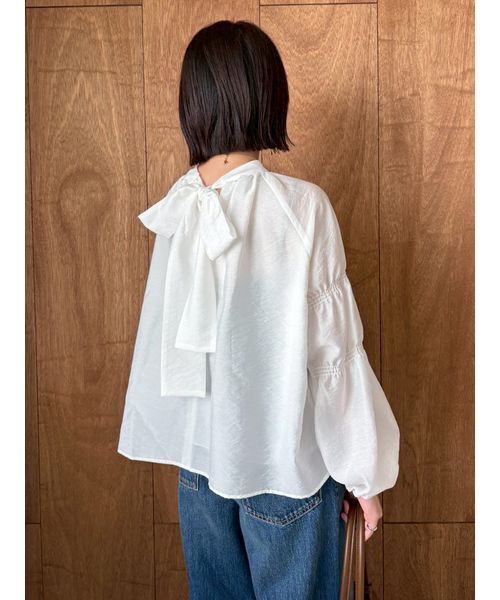セール】ギャザーバックリボンブラウス（シャツ/ブラウス）｜Mila Owen