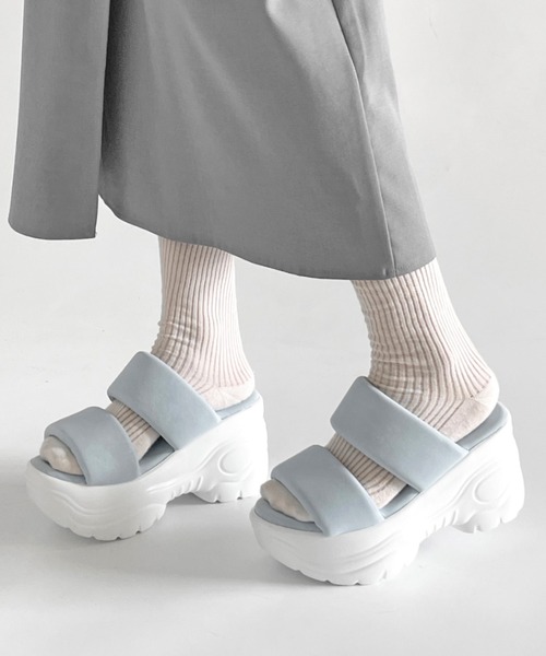 Shoes in Closet(シューズインクローゼット)の「+9.0㎝ 超軽量 厚底 スタイルアップソール フィット ベルト サンダル 6469(サンダル・レディース・ピンク/ブルー/ブラック×ブラック/アイボリー/ホワイト系3/ブラック系3・L/M/S/LL)」の1枚目の写真