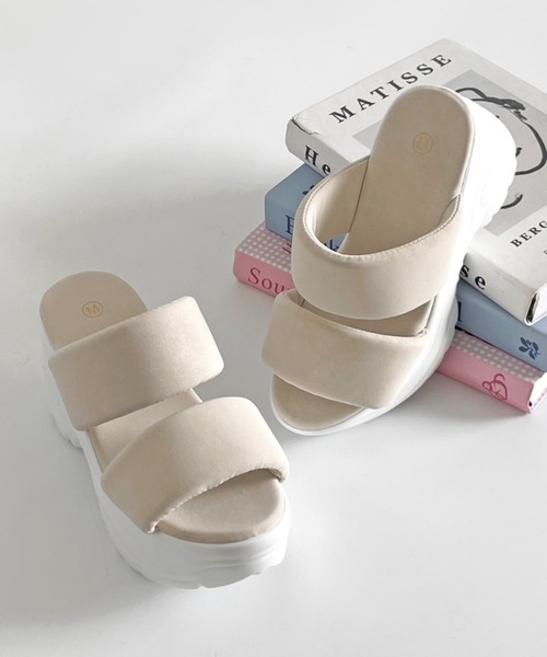 Shoes in Closet(シューズインクローゼット)の「+9.0㎝ 超軽量 厚底 スタイルアップソール フィット ベルト サンダル 6469(サンダル・レディース・ピンク/ブルー/ブラック×ブラック/アイボリー/ホワイト系3/ブラック系3・L/M/S/LL)」の10枚目の写真