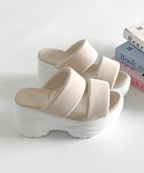 Shoes in Closet(シューズインクローゼット)の「+9.0㎝ 超軽量 厚底 スタイルアップソール フィット ベルト サンダル 6469(サンダル・レディース・ピンク/ブルー/ブラック×ブラック/アイボリー/ホワイト系3/ブラック系3・L/M/S/LL)」の11枚目の写真