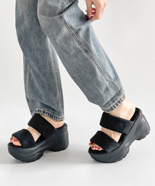 Shoes in Closet(シューズインクローゼット)の「+9.0㎝ 超軽量 厚底 スタイルアップソール フィット ベルト サンダル 6469(サンダル・レディース・ピンク/ブルー/ブラック×ブラック/アイボリー/ホワイト系3/ブラック系3・L/M/S/LL)」の12枚目の写真