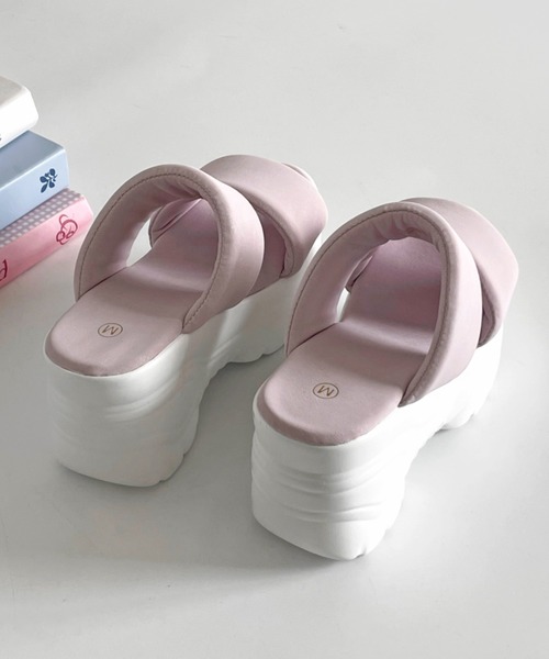 Shoes in Closet(シューズインクローゼット)の「+9.0㎝ 超軽量 厚底 スタイルアップソール フィット ベルト サンダル 6469(サンダル・レディース・ピンク/ブルー/ブラック×ブラック/アイボリー/ホワイト系3/ブラック系3・L/M/S/LL)」の21枚目の写真