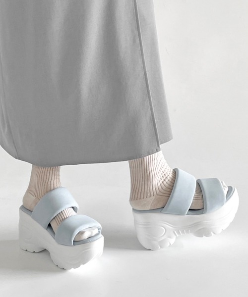 Shoes in Closet(シューズインクローゼット)の「+9.0㎝ 超軽量 厚底 スタイルアップソール フィット ベルト サンダル 6469(サンダル・レディース・ピンク/ブルー/ブラック×ブラック/アイボリー/ホワイト系3/ブラック系3・L/M/S/LL)」の22枚目の写真