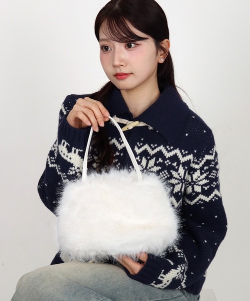 セール】【 ammy. / エイミードット 】 2WAY フェイク ファー バッグ