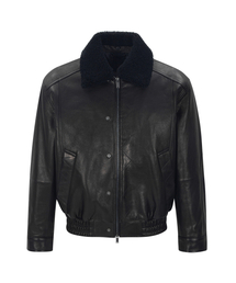 UNGIMMICK（アンジミック）の「NAPPA LEATHER BOMBER JACKET (BLACK / LAMBSKIN)（ライダースジャケット）」