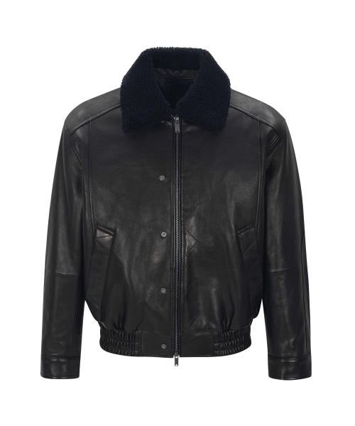 UNGIMMICK(アンジミック)の「NAPPA LEATHER BOMBER JACKET (BLACK / LAMBSKIN)(ライダースジャケット・メンズ・その他・MEDIUM)」の1枚目の写真