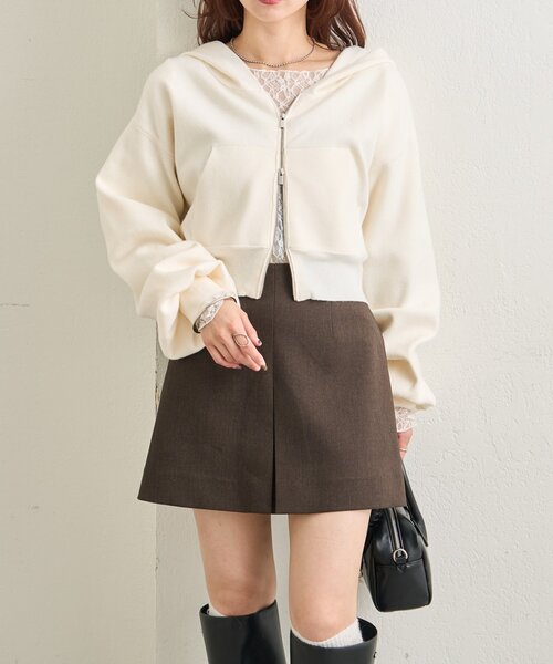 mystic（ミスティック）の「フーディーニットショートパーカー（パーカー・レディース・オフホワイト/グレー/ネイビー・FREE）」の5枚目の写真