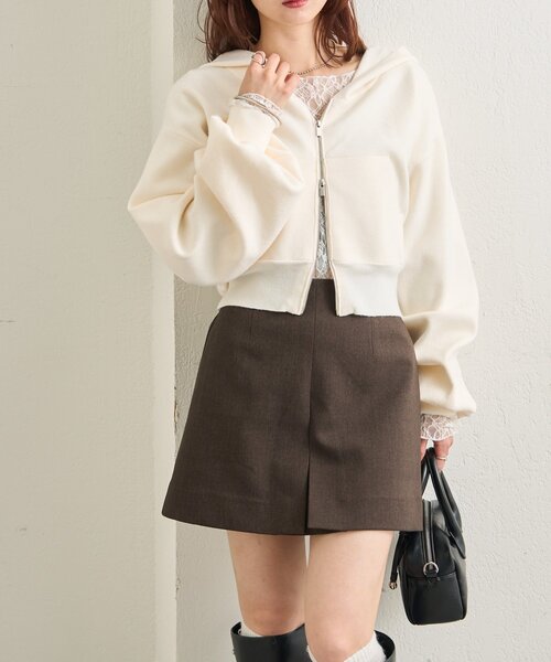 mystic（ミスティック）の「フーディーニットショートパーカー（パーカー・レディース・オフホワイト/グレー/ネイビー・FREE）」の7枚目の写真