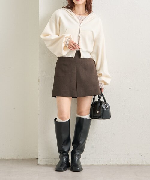 mystic（ミスティック）の「フーディーニットショートパーカー（パーカー・レディース・オフホワイト/グレー/ネイビー・FREE）」の9枚目の写真