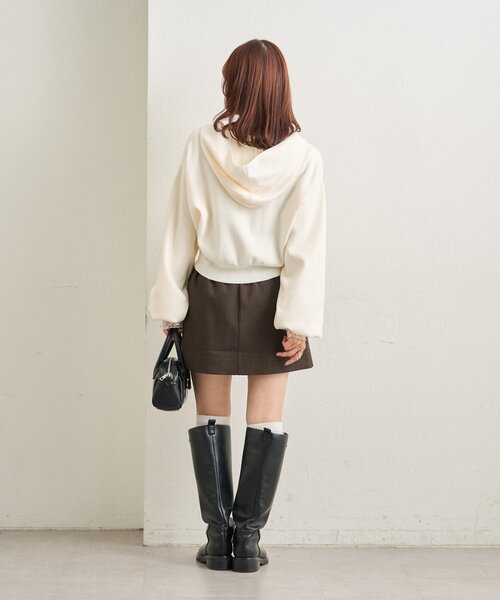 mystic（ミスティック）の「フーディーニットショートパーカー（パーカー・レディース・オフホワイト/グレー/ネイビー・FREE）」の12枚目の写真