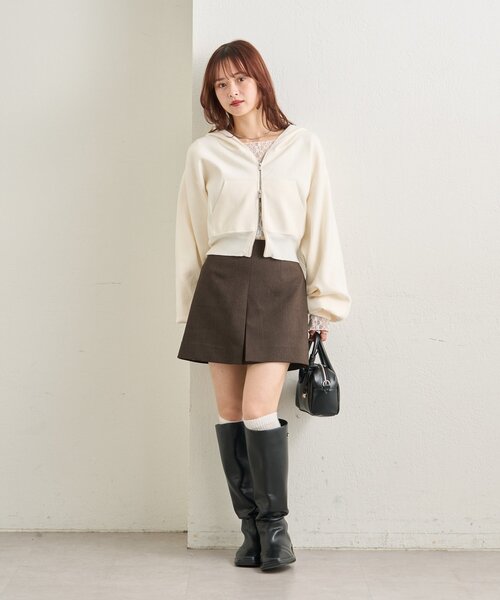 mystic（ミスティック）の「フーディーニットショートパーカー（パーカー・レディース・オフホワイト/グレー/ネイビー・FREE）」の13枚目の写真