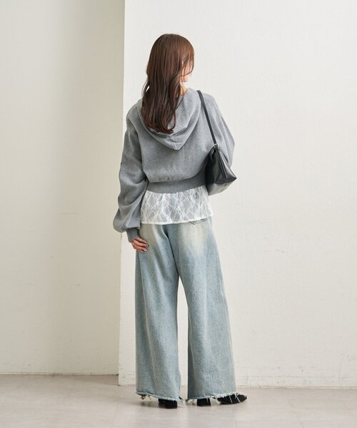 mystic（ミスティック）の「フーディーニットショートパーカー（パーカー・レディース・オフホワイト/グレー/ネイビー・FREE）」の21枚目の写真