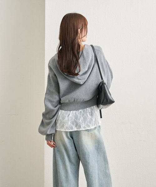 mystic（ミスティック）の「フーディーニットショートパーカー（パーカー・レディース・オフホワイト/グレー/ネイビー・FREE）」の22枚目の写真