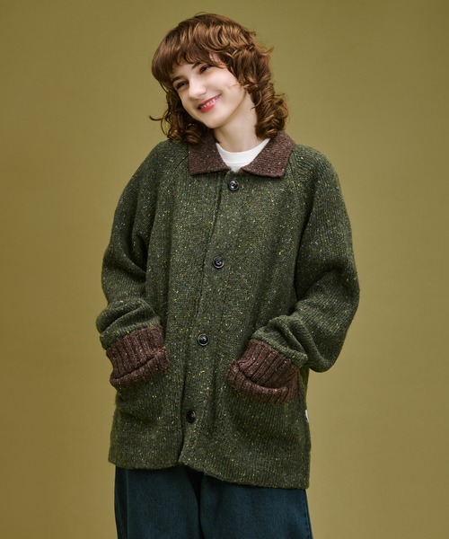 WETTEMPT（ウィテンプト）の「BICOLOR NEP KNIT CARDIGAN / バイカラー