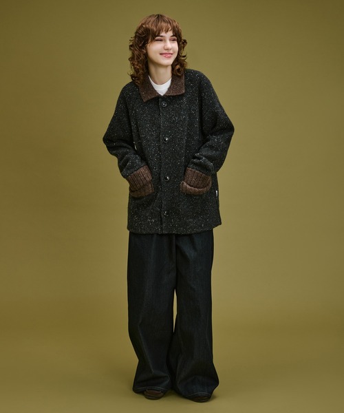 BICOLOR NEP KNIT CARDIGAN / バイカラーネップニットカーディガン