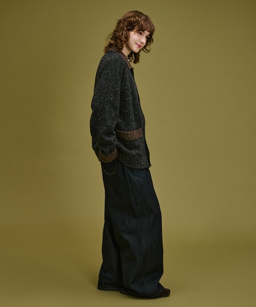 WETTEMPT(ウィテンプト)の「BICOLOR NEP KNIT CARDIGAN / バイカラーネップニットカーディガン(ニット/セーター・メンズ・カーキ/チャコールグレー・SMALL/LARGE/MEDIUM)」の15枚目の写真