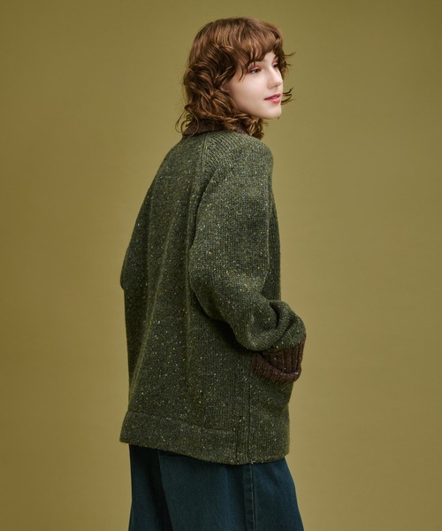 セール】BICOLOR NEP KNIT CARDIGAN / バイカラーネップニット