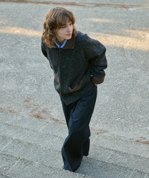 WETTEMPT(ウィテンプト)の「BICOLOR NEP KNIT CARDIGAN / バイカラーネップニットカーディガン(ニット/セーター・メンズ・カーキ/チャコールグレー・SMALL/LARGE/MEDIUM)」の20枚目の写真