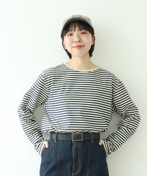ボーダー配色バインダー 長袖カットソー【SEASON COLOR】