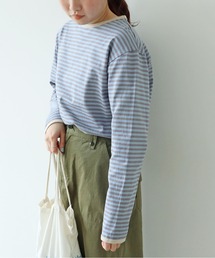 PAR ICI | ボーダー配色バインダー 長袖カットソー【SEASON COLOR】(Tシャツ/カットソー)