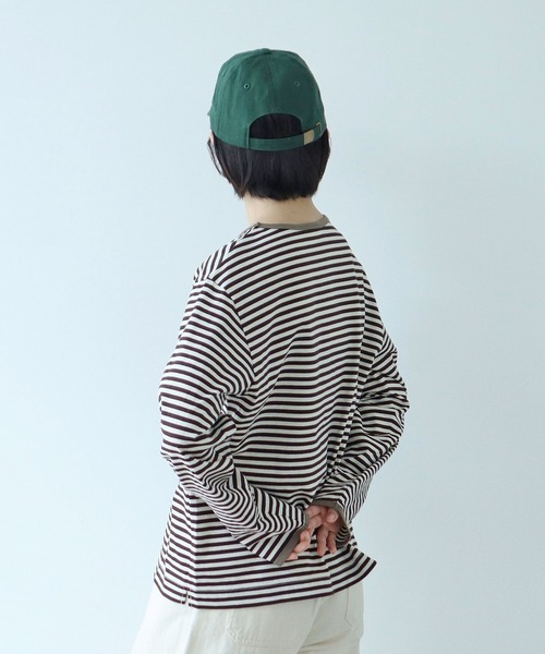 PAR ICI（パーリッシィ）の「ボーダー配色バインダー 長袖カットソー【SEASON COLOR】（Tシャツ/カットソー・レディース・マスタード/ダークブラウン/グリーン系その他/ピンク系その他2/カーキ/イエロー系その他/ブルー系その他・FREE）」の9枚目の写真