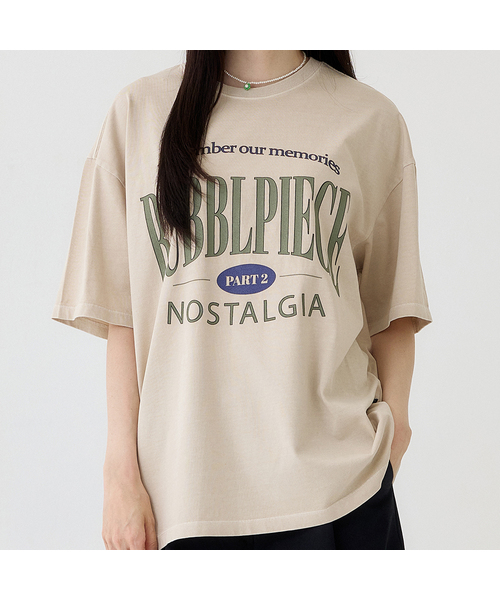 BUBBLPIECE(バブルピース)の「セカンドリメンバー ピグメントTシャツ_サンドベージュ(Tシャツ/カットソー・レディース・その他・MEDIUM/LARGE)」の1枚目の写真
